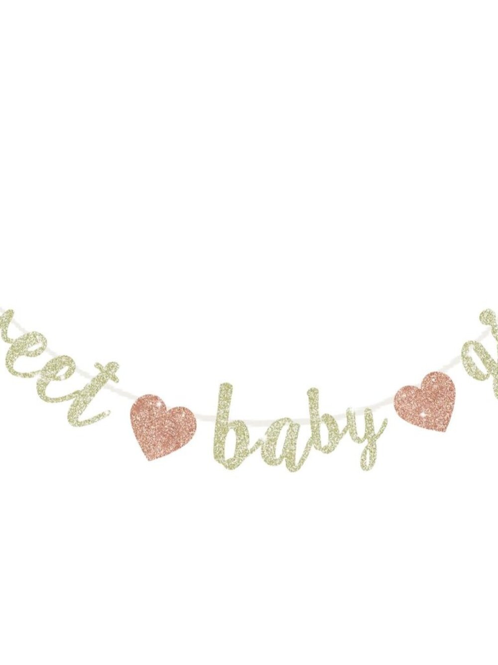 Pre-Strung Glitter Champagne Girl Baby Banner Baby Shower Decor
